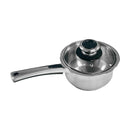 Stainless Steel Sauce Pan Stockpot with Tempered Glass Lid, Durable & Rust-Proof Kitchen Cookware