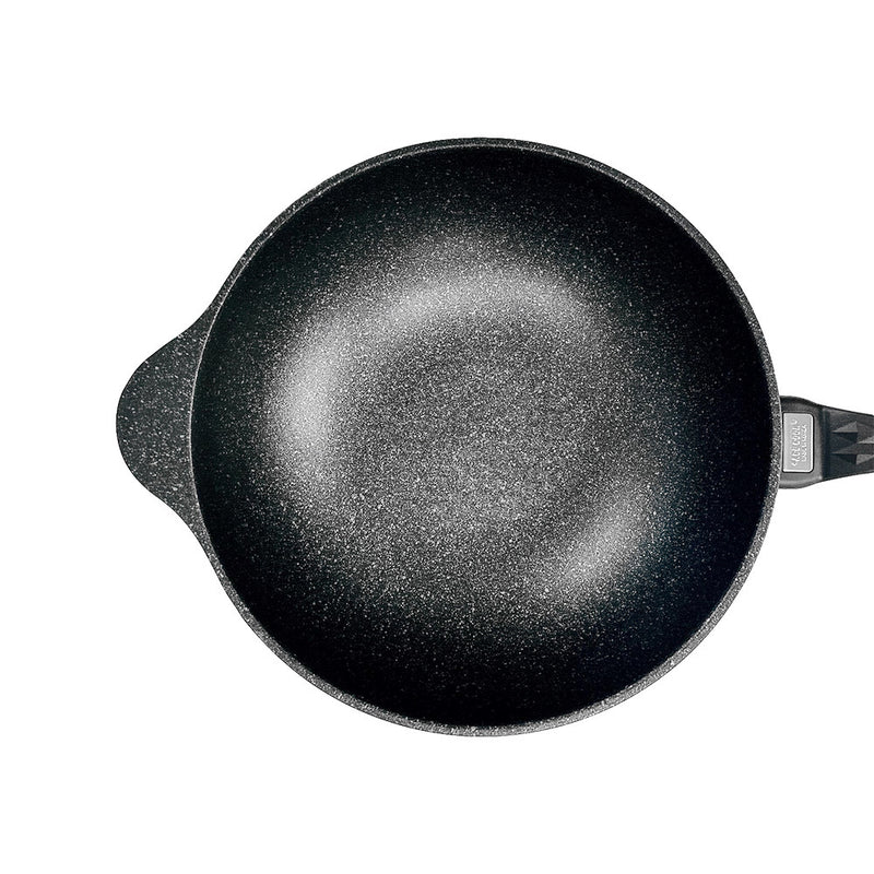 12-1/2" Marble Wok Non-Stick Cooking Frying Pan Pot 5 Layer Marble Wok Cookware