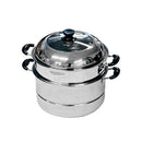 11" (28cm) Stainless Steel Steam Pot Multi-Layer Stack Steam Pot Boiler Cookware
