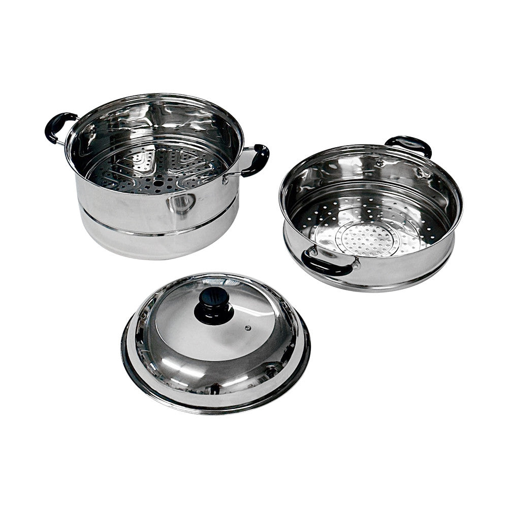 11" (28cm) Stainless Steel Steam Pot Multi-Layer Stack Steam Pot Boiler Cookware