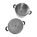 14"(36cm) Stainless Steel Steam Pot 2 Tier Multi-Layer Stack Steam Pot Boiler