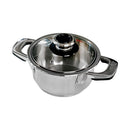 Stainless Steel Sauce Pan Stockpot with Tempered Glass Lid, Durable & Rust-Proof Kitchen Cookware
