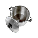 Stainless Steel Sauce Pan Stockpot with Tempered Glass Lid, Durable & Rust-Proof Kitchen Cookware