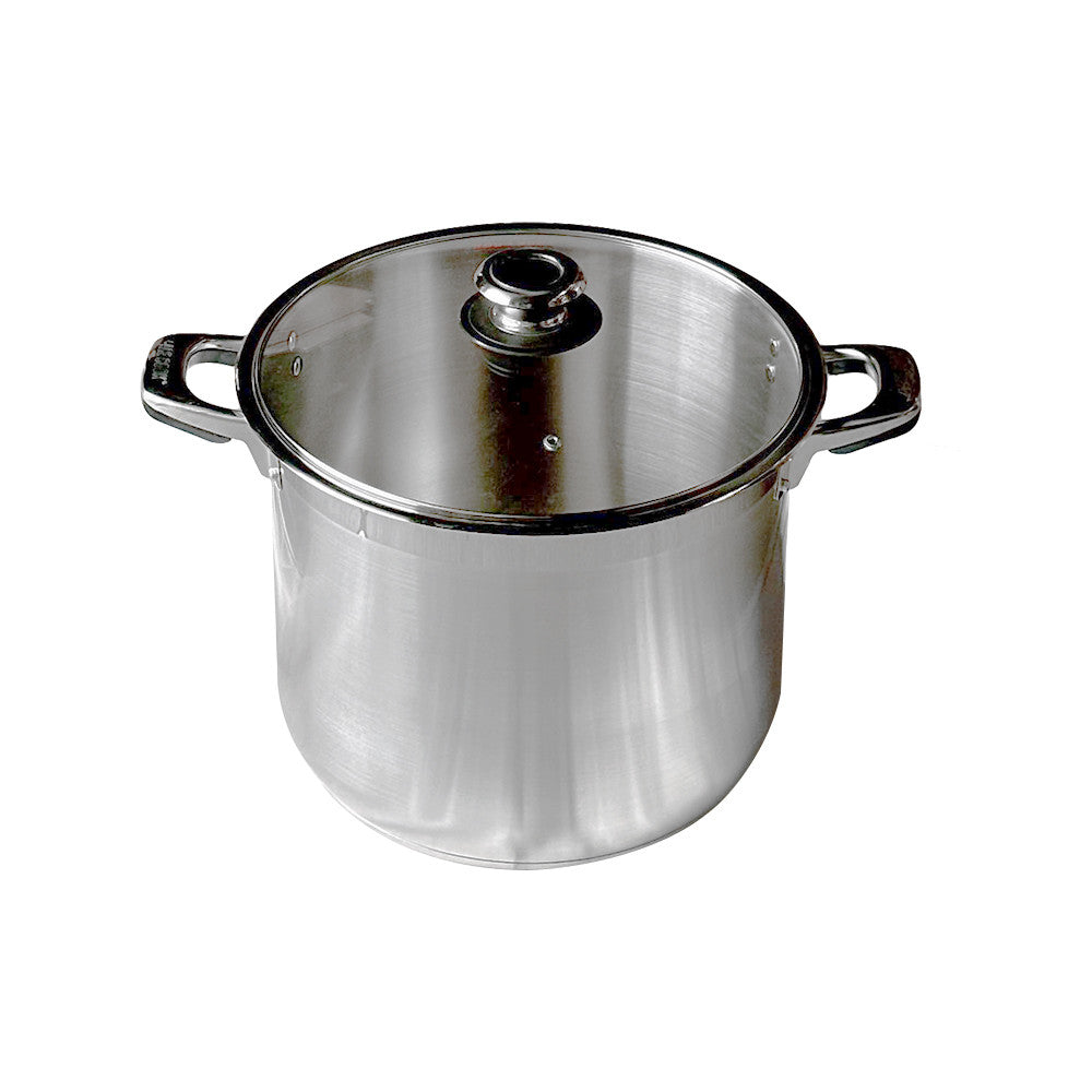 8 Quarts Stainless Steel Stockpot Cooking Pot Glass Lid Boiling Pot Cookware
