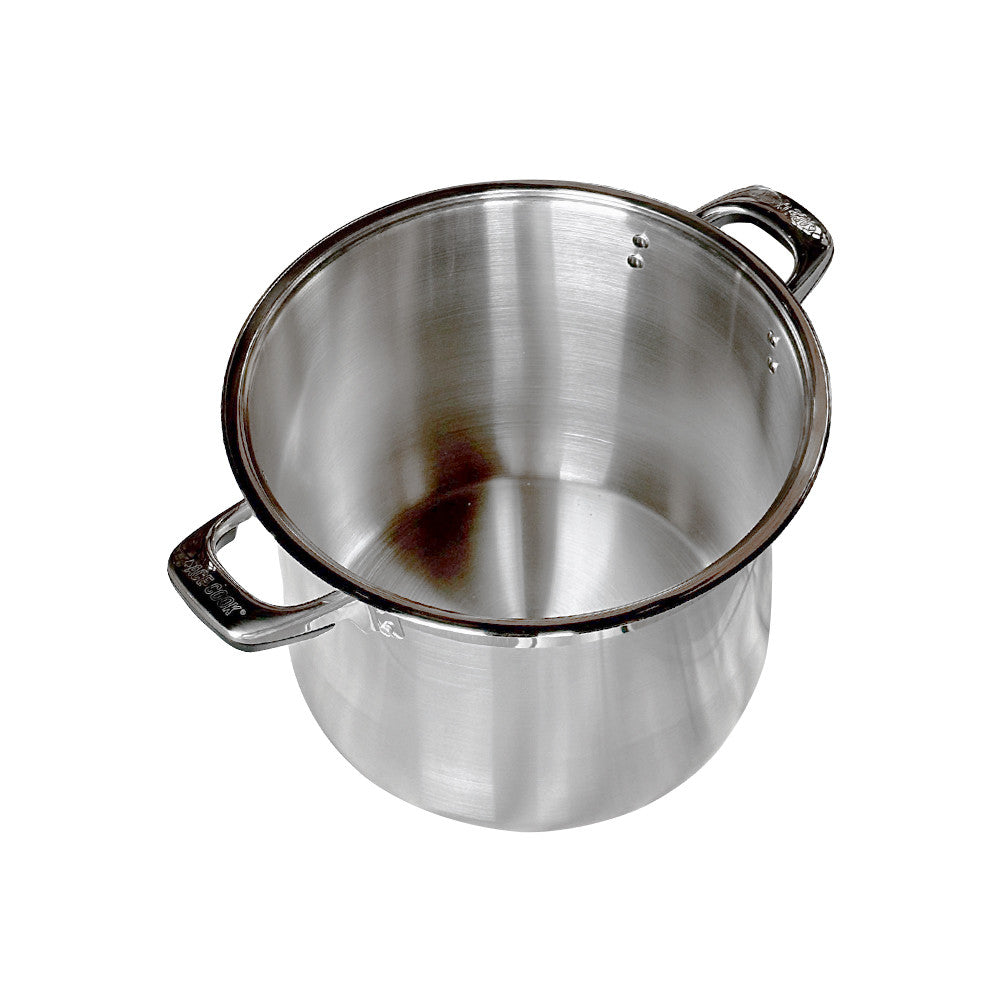 12 Quarts Stainless Steel Stockpot Cooking Pot Glass Lid Boiling Pot Cookware