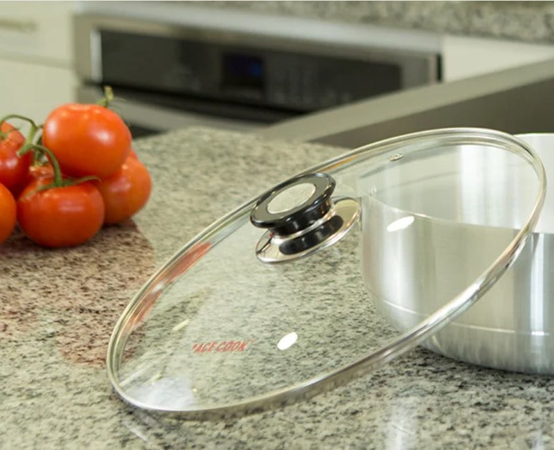 8.5"(22cm) Glass Pot Lid Replacement Cookware Tempered Glass Fry Pan Skillet Lid