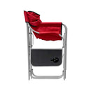 Red Foldable Director Chair Camping Chair Cup Holder Side Table Camp Seat