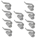 10 Pc Marine Boat Stainless Steel T316 1.5"H Side Mount Flat Hook SS Single Hook
