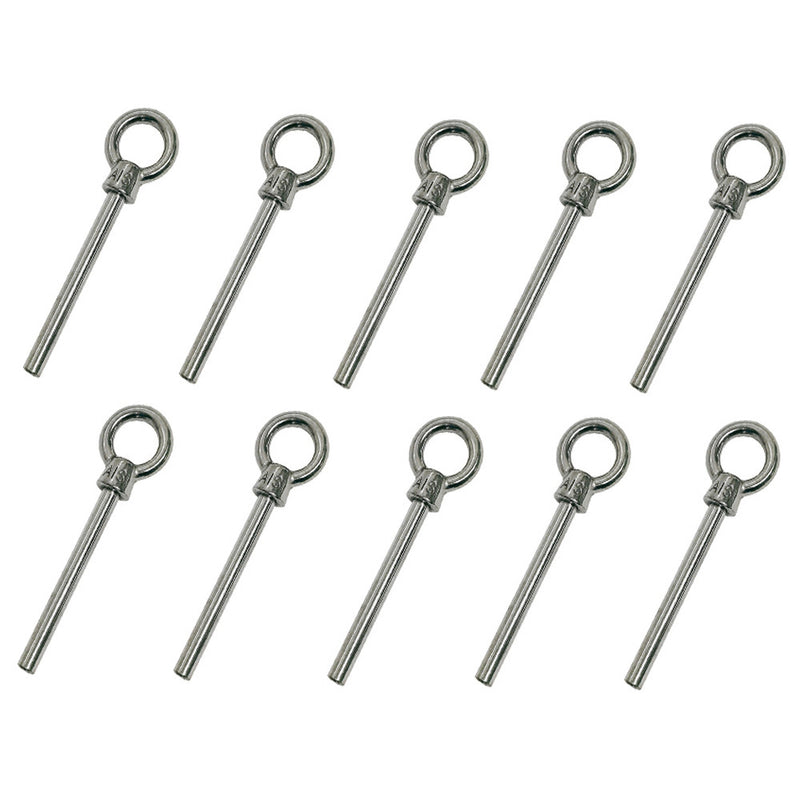 10Pc Marine Stainless Steel 5/16"x3" Shoulder Eye Bolt Non Thread Eye Rivet Bolt