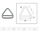 Marine Boat Stainless Steel 1/4" x 2" Triangle Ring Link Connect Yacht Sailing
