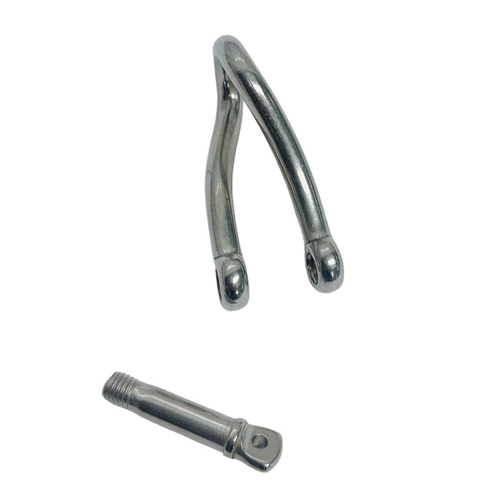 4 Pc Set T316 Stainless Steel Twisted Shackle Screw Pin, Marine Boat Twist Shackle Connector for Rope, Chain, Cable, and Rigging