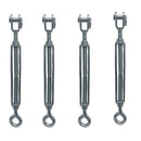 4 Pc Marine Boat Stainless Steel 1/2" x 6-3/4" Jaw Eye Turnbuckle 2200 Lbs WLL