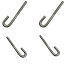 4 Pc Marine Boat Stainless Steel T316 1/4" x 2.40" J Bolt Spring Hook J-Bolt J Hook