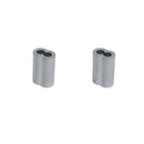 10 Pc Set Aluminum Sleeve Wire Rope Swage Crimp Clip, Duplex Oval Sleeves for Cable Loop Ends, Rigging, Railing
