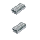 10 Pc Set Aluminum Sleeve Wire Rope Swage Crimp Clip, Duplex Oval Sleeves for Cable Loop Ends, Rigging, Railing