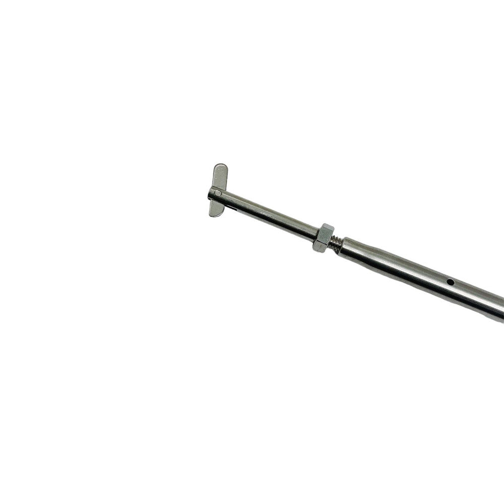 4 Pc Set T316 Stainless Steel 1/4" Threaded Drop Pin and Hand Swage Stud Turnbuckle for Cable, Wire Rope Railing Tensioner