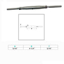 4 Pc Stainless Steel 5/16" Thread Swage Stud & Stud Pipe Turnbuckle 3/16" Cable