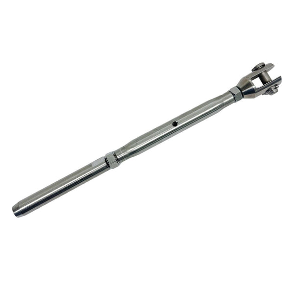Marine Stainless Steel 3/8" Thread Fork & Swage Stud Turnbuckle 1/4" Cable Wire