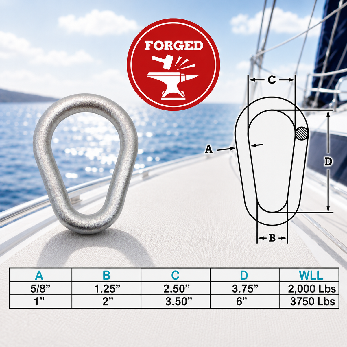 Marine Stainless Steel T316 Drop Forged Pear Shape Pear Link Master Link