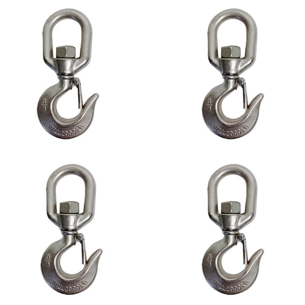 4 Pc Marine Boat Stainless Steel 3/4" Drop Forged Swivel Eye Hook 2,000 LBS WLL