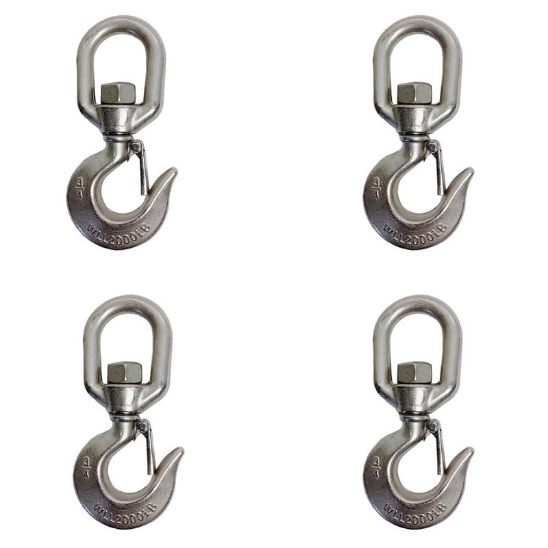 4 Pc Marine Boat Stainless Steel 3/4" Drop Forged Swivel Eye Hook 2,000 LBS WLL