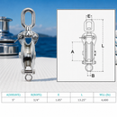 Heavy Duty T316 Stainless Steel Sheave Swivel Block, Wire Rope Hoist Lift Pulley for Marine, Rigging, Boat, and Dock Use