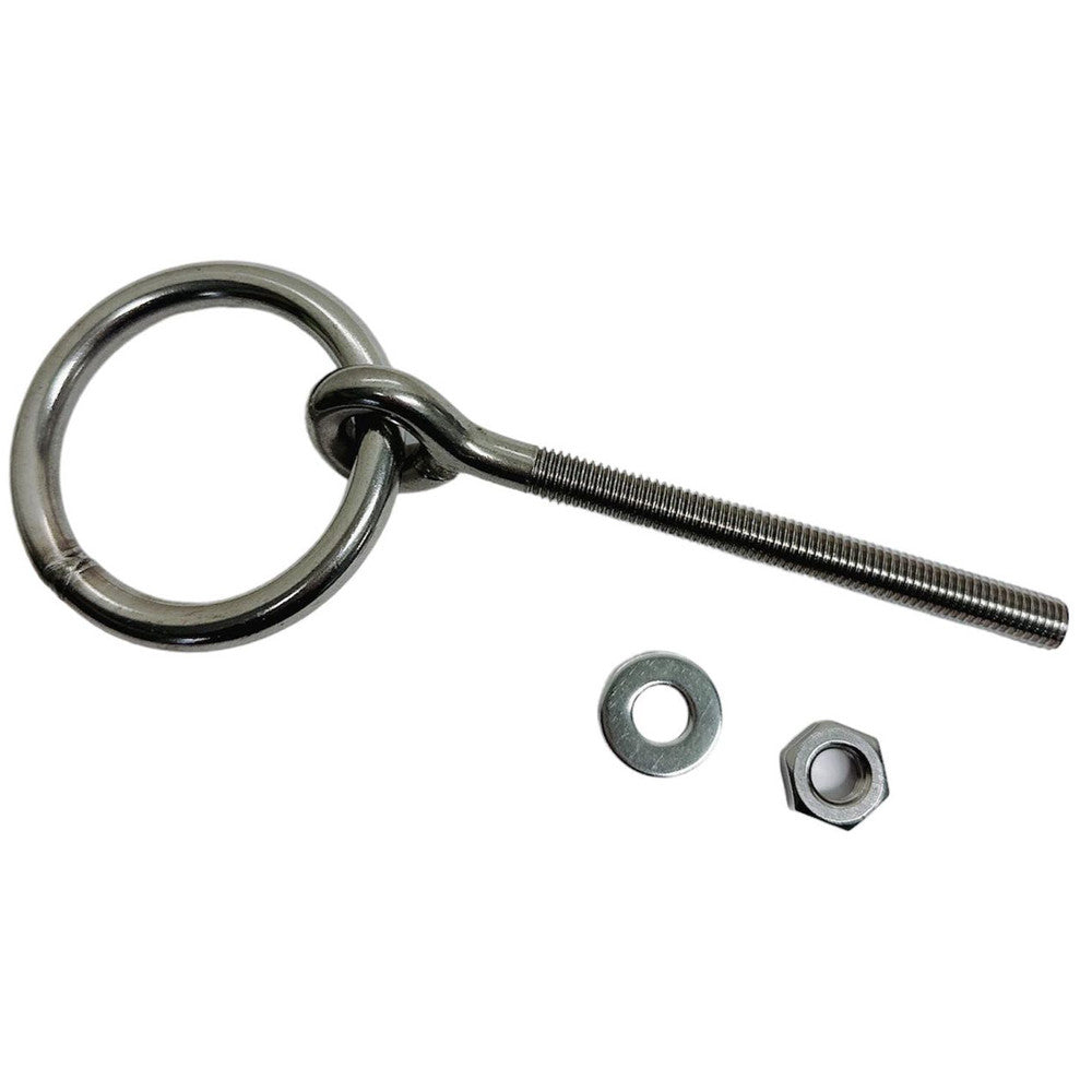 4 Pc Set Marine T304 Stainless Steel Ring Eye Bolt Shoulder Bolt, Lifting Eye Fastener for Boat, Dock, Deck, and Outdoor Hardware