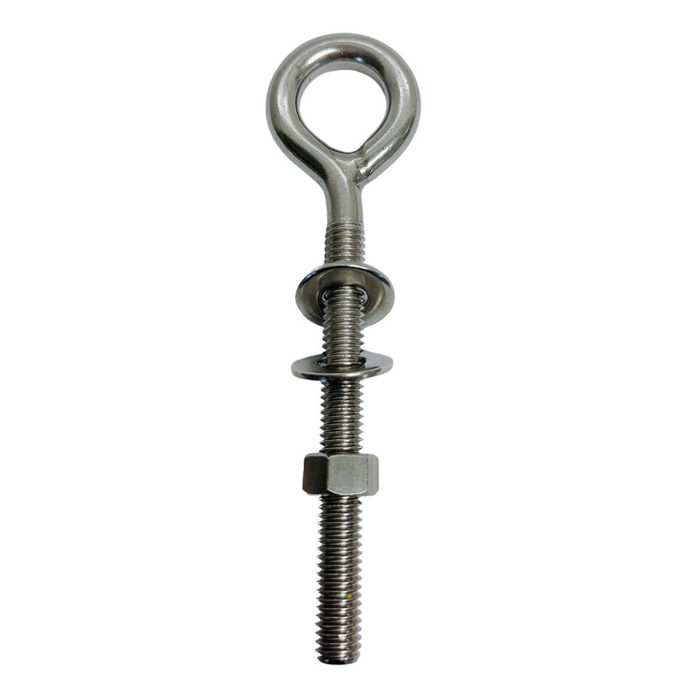 Marine Stainless Steel T316 3/8" x 4" Plain Eye Bolt Screw 1,000 Lbs WLL Lifting