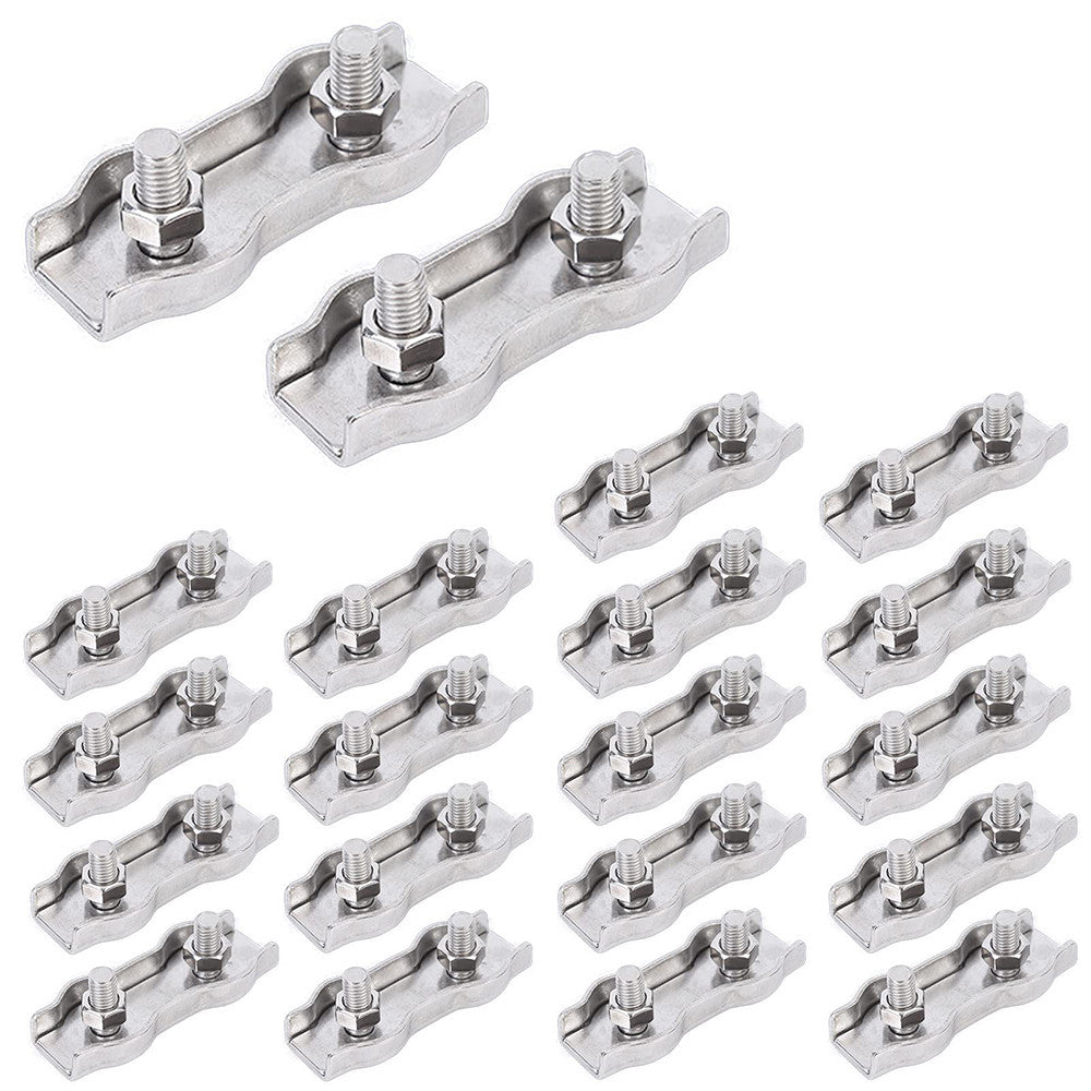 Stainless Steel T304 Duplex Wire Rope Cable Clamp, Double Bolt Wire Ca