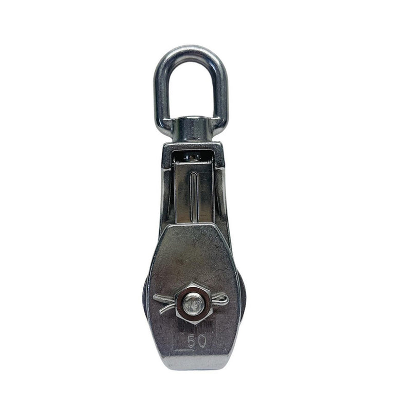 4 Pcs Marine Stainless Steel T304 2" Sheave Snatch Block 3/8" Rope 1,200 Lbs WLL
