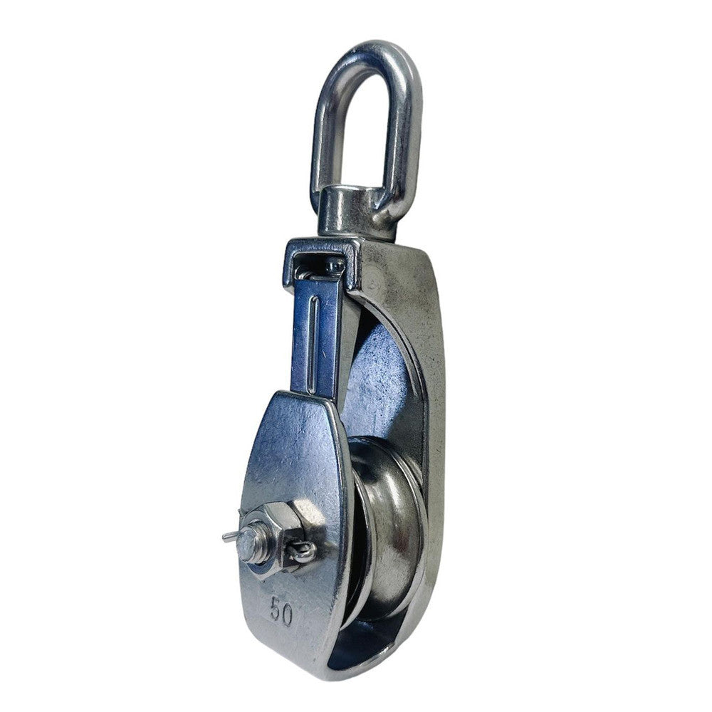 4 Pcs Marine Stainless Steel T304 2" Sheave Snatch Block 3/8" Rope 1,200 Lbs WLL