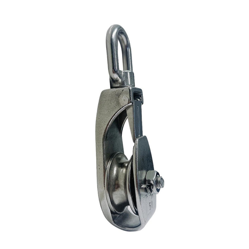 4 Pcs Marine Stainless Steel T304 2" Sheave Snatch Block 3/8" Rope 1,200 Lbs WLL
