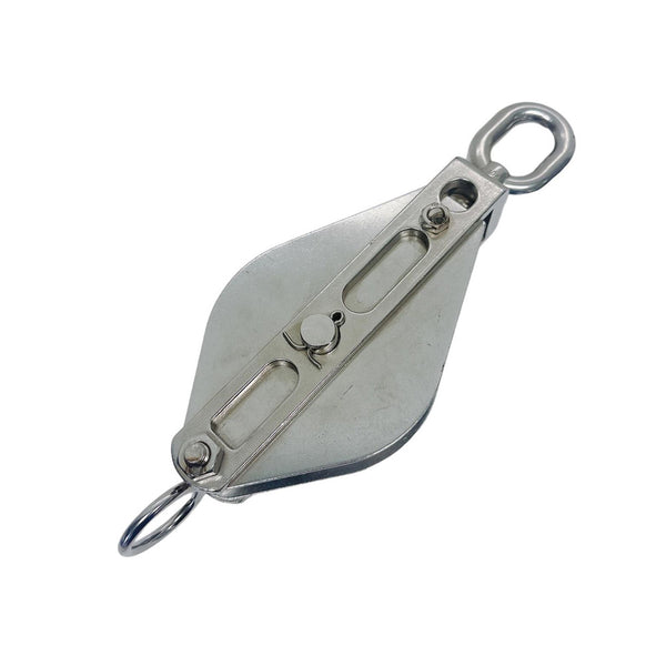 Marine Stainless Steel T304 Swivel Eye Block 4" Sheave 1/4" Rope 2,000 Lbs WLL