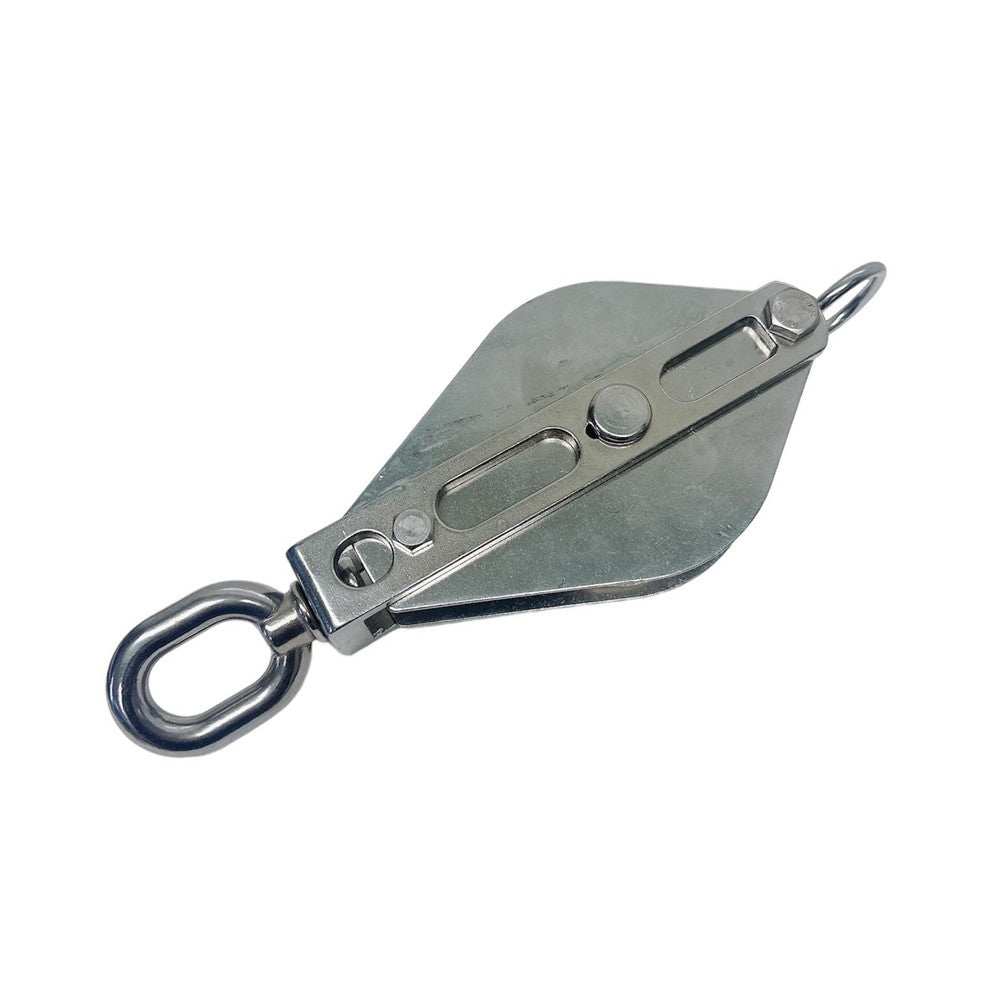 T304 Stainless Steel Wide Swivel Eye Block for Wire Rope Cable, Lifting Rigging Pulley Block for Marine and Outdoor Use