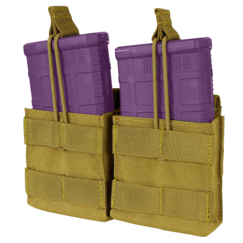 Tactical Double 7.62 .308 Open Top Bungee Molle Mag Pouch