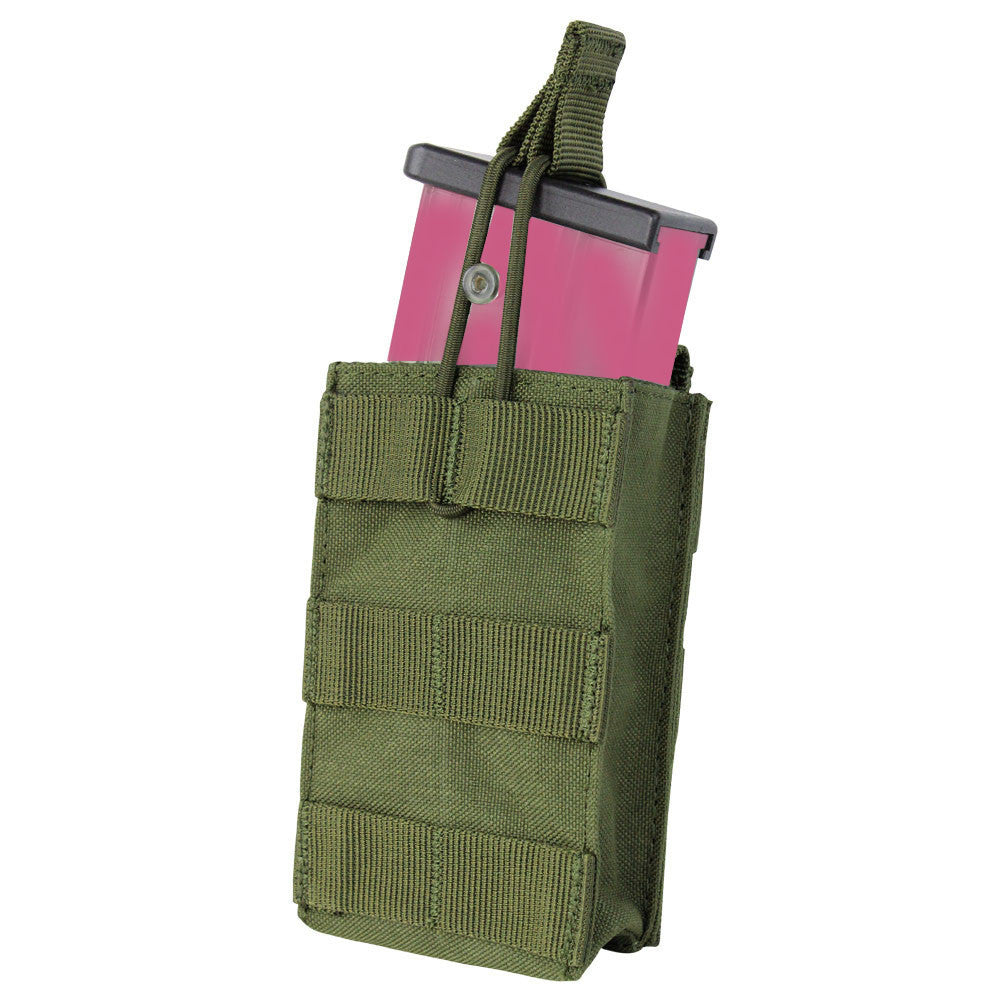 Tactical MOLLE Single Open Top Bungee Magazine Mag Pouch