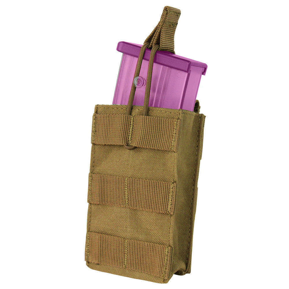 Tactical MOLLE Single Open Top Bungee Magazine Mag Pouch