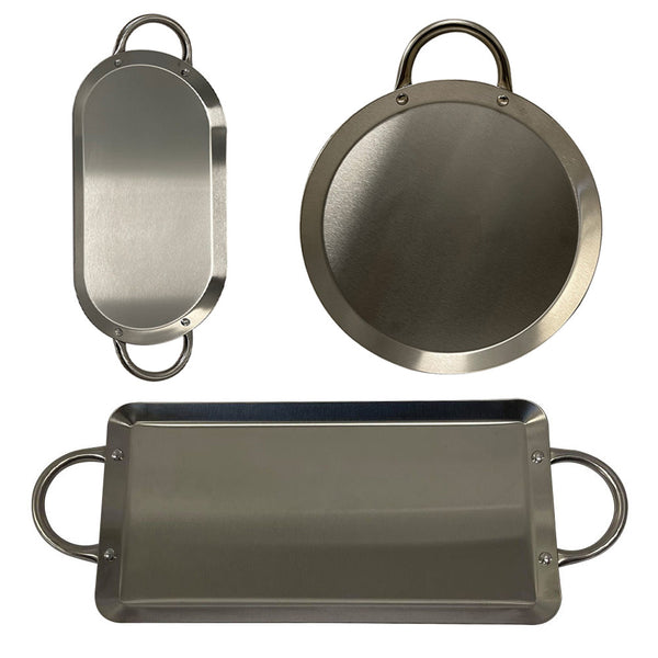ROUND, OVAL Stainless Steel Serving Tray Tortilla Warmer