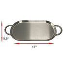 ROUND, OVAL, RECTANGULAR Stainless Steel Serving Platter – Ottoman Tray with Handles for Kitchen, Parties & Decorative Display