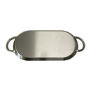 ROUND, OVAL, RECTANGULAR Stainless Steel Serving Platter – Ottoman Tray with Handles for Kitchen, Parties & Decorative Display
