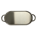 ROUND, OVAL, RECTANGULAR Stainless Steel Serving Platter – Ottoman Tray with Handles for Kitchen, Parties & Decorative Display