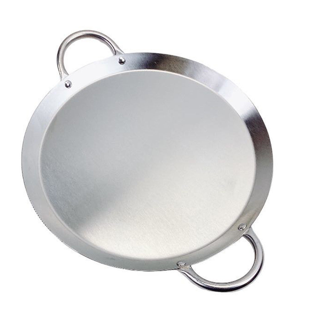 ROUND, RECTANGULAR Stainless Steel Serving Platter – Ottoman Tray with Handles for Kitchen, Parties & Decorative Display