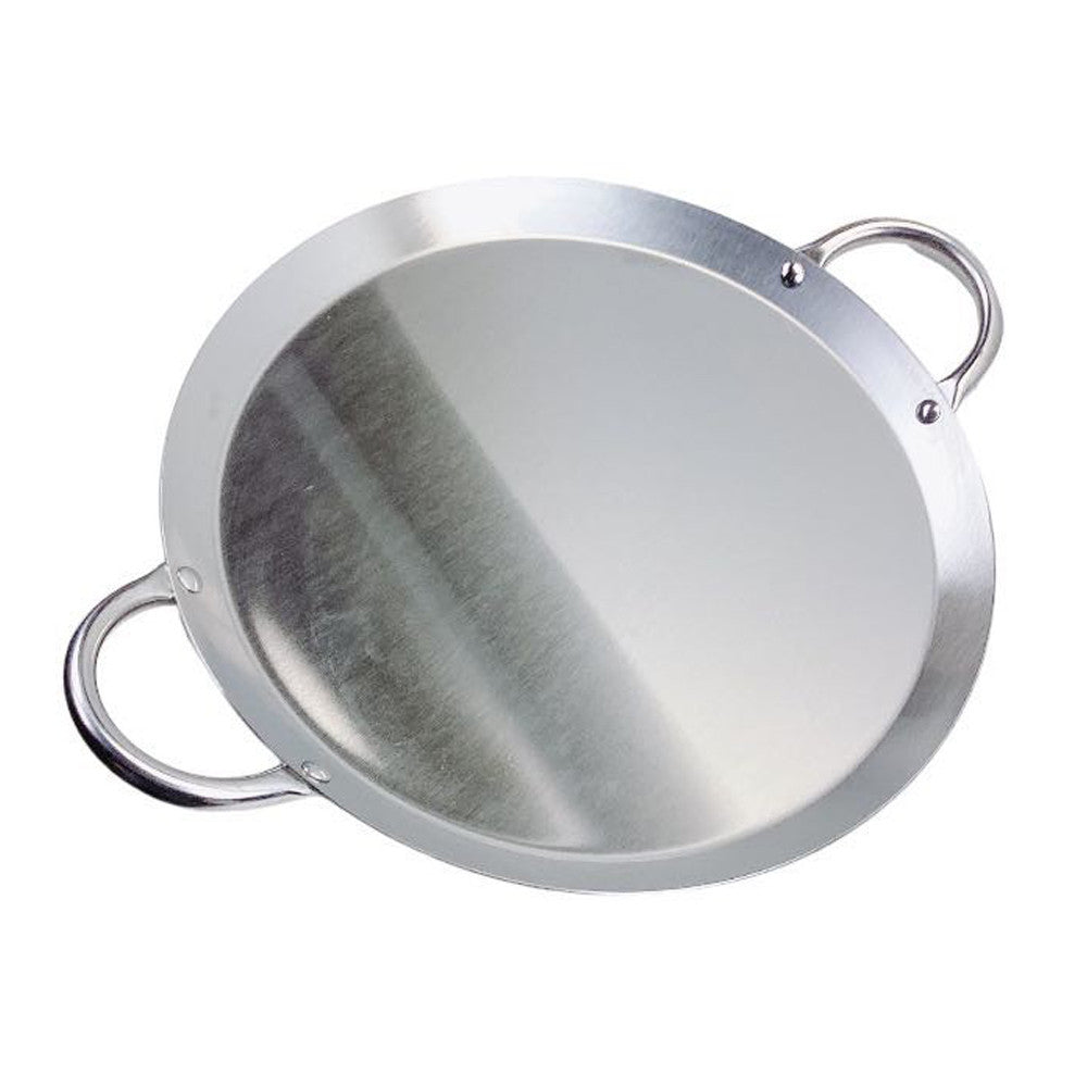 ROUND, RECTANGULAR Stainless Steel Serving Platter – Ottoman Tray with Handles for Kitchen, Parties & Decorative Display