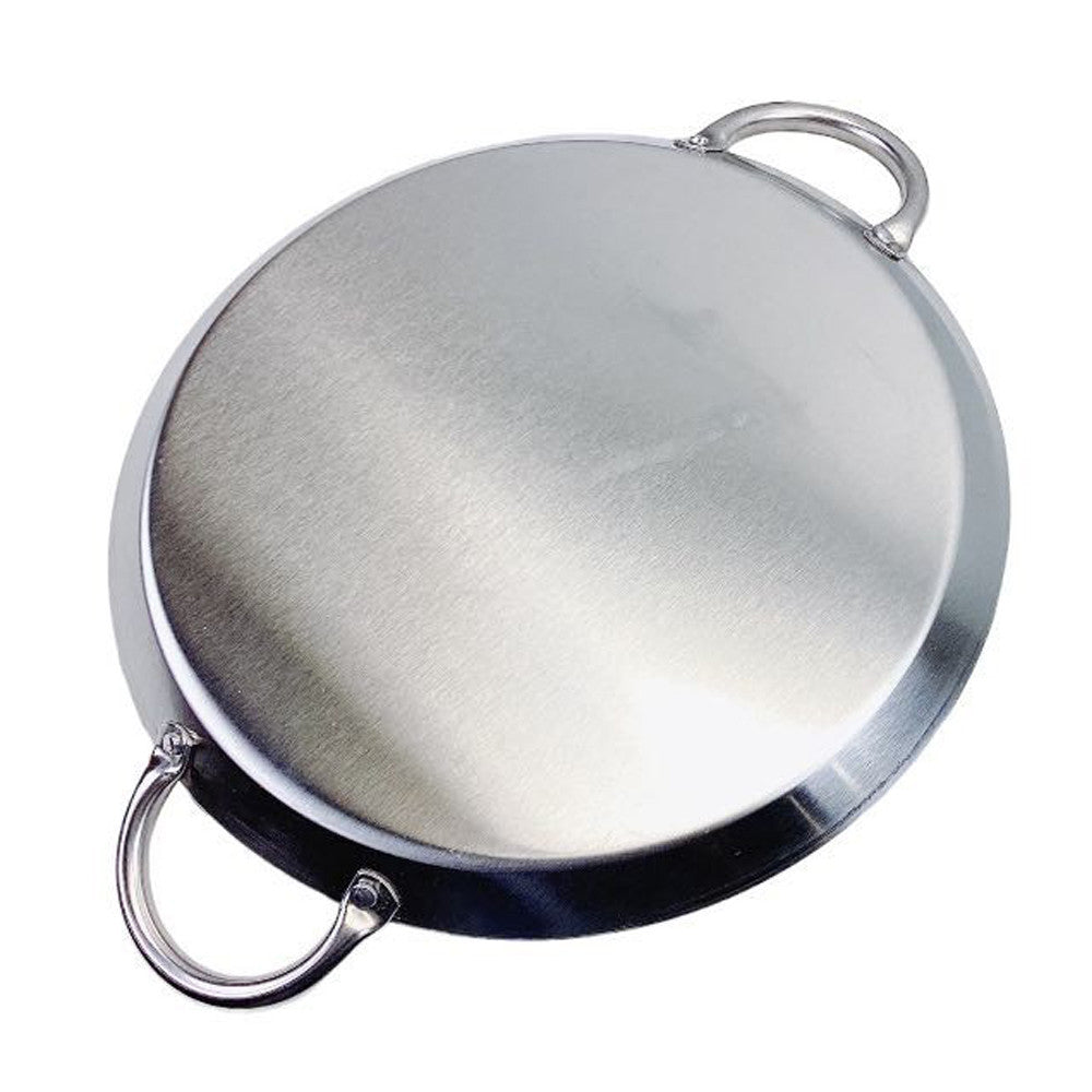 ROUND, RECTANGULAR Stainless Steel Serving Platter – Ottoman Tray with Handles for Kitchen, Parties & Decorative Display