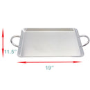 ROUND, RECTANGULAR Stainless Steel Serving Platter – Ottoman Tray with Handles for Kitchen, Parties & Decorative Display