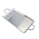 ROUND, RECTANGULAR Stainless Steel Serving Platter – Ottoman Tray with Handles for Kitchen, Parties & Decorative Display