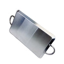 ROUND, RECTANGULAR Stainless Steel Serving Platter – Ottoman Tray with Handles for Kitchen, Parties & Decorative Display