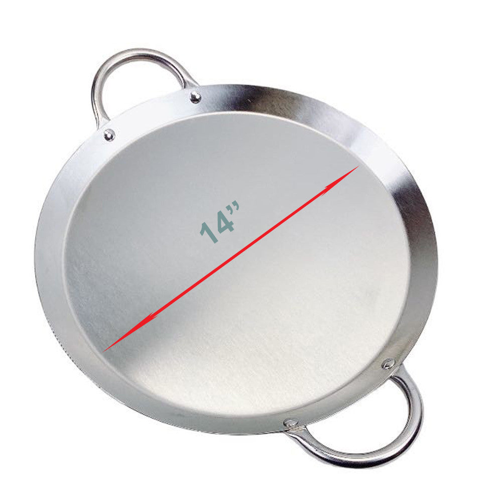 ROUND, RECTANGULAR Stainless Steel Serving Platter – Ottoman Tray with Handles for Kitchen, Parties & Decorative Display