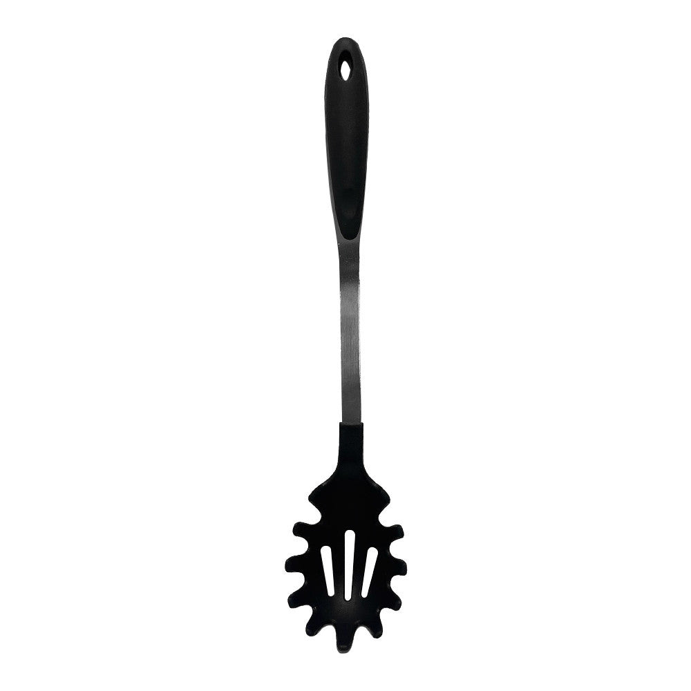 Black Nylon Stainless Steel Slotted Spatula, Slotted Spoon, Pasta Server, Ladle