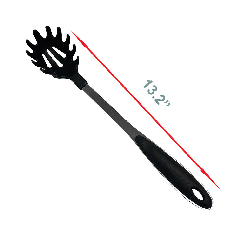 Black Nylon Stainless Steel Slotted Spatula, Slotted Spoon, Pasta Server, Ladle